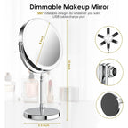 Deiovwxs Makeup Mirror, Rechargeable Vanity Mirror With 3 Lights, 1X/10X | Adjustable Brightness, 3000Mah, Double-Sided, Gift For Mom, Women, Wife, Girls, Dorm Room Essential