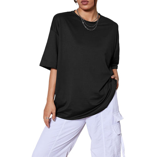 5 Pack Womens Oversized T Shirts Crew Neck Loose Fit Short Sleeve Tshirts Summer Workout Plus Size Tee Tops