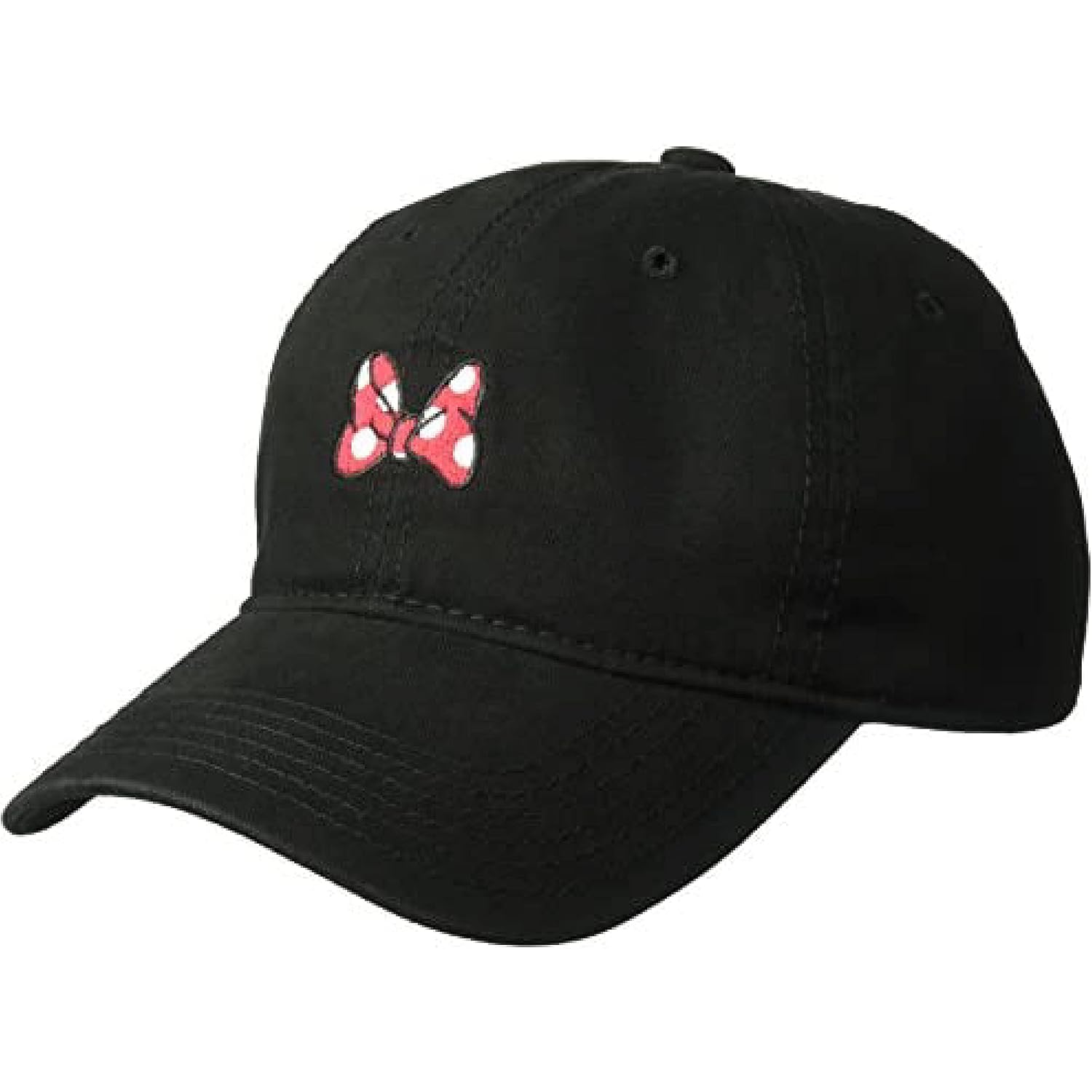 Disney Minnie Mouse Dad Hat, Cotton Adjustable Baseball Cap with Curved Brim Black