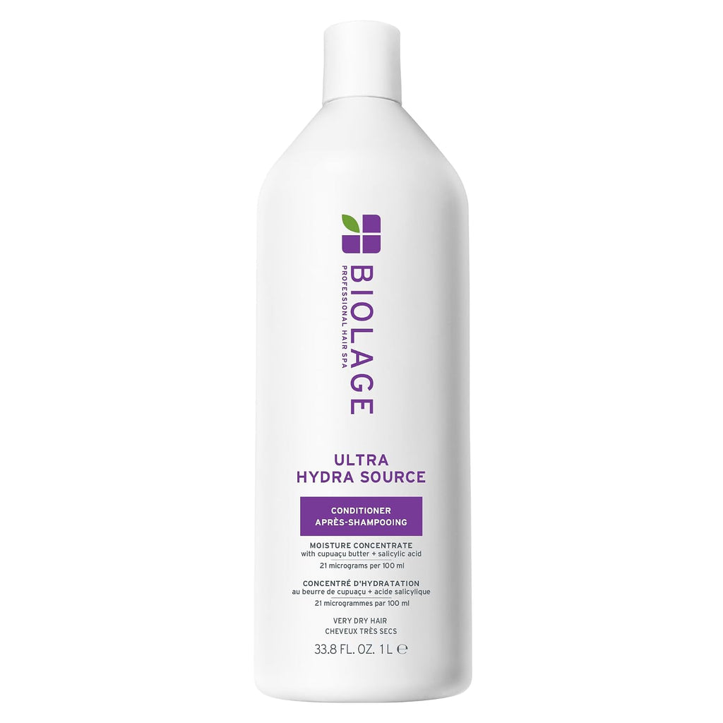 Biolage Ultra Hydra Source Conditioner - Intensely Moisturizes And Conditions, Prevents Frizz And Flyaways, For Very Dry, Thick, Coarse Hair, Infused With Micro-Dosed Cupuaçu Butter & Salicylic Acid
