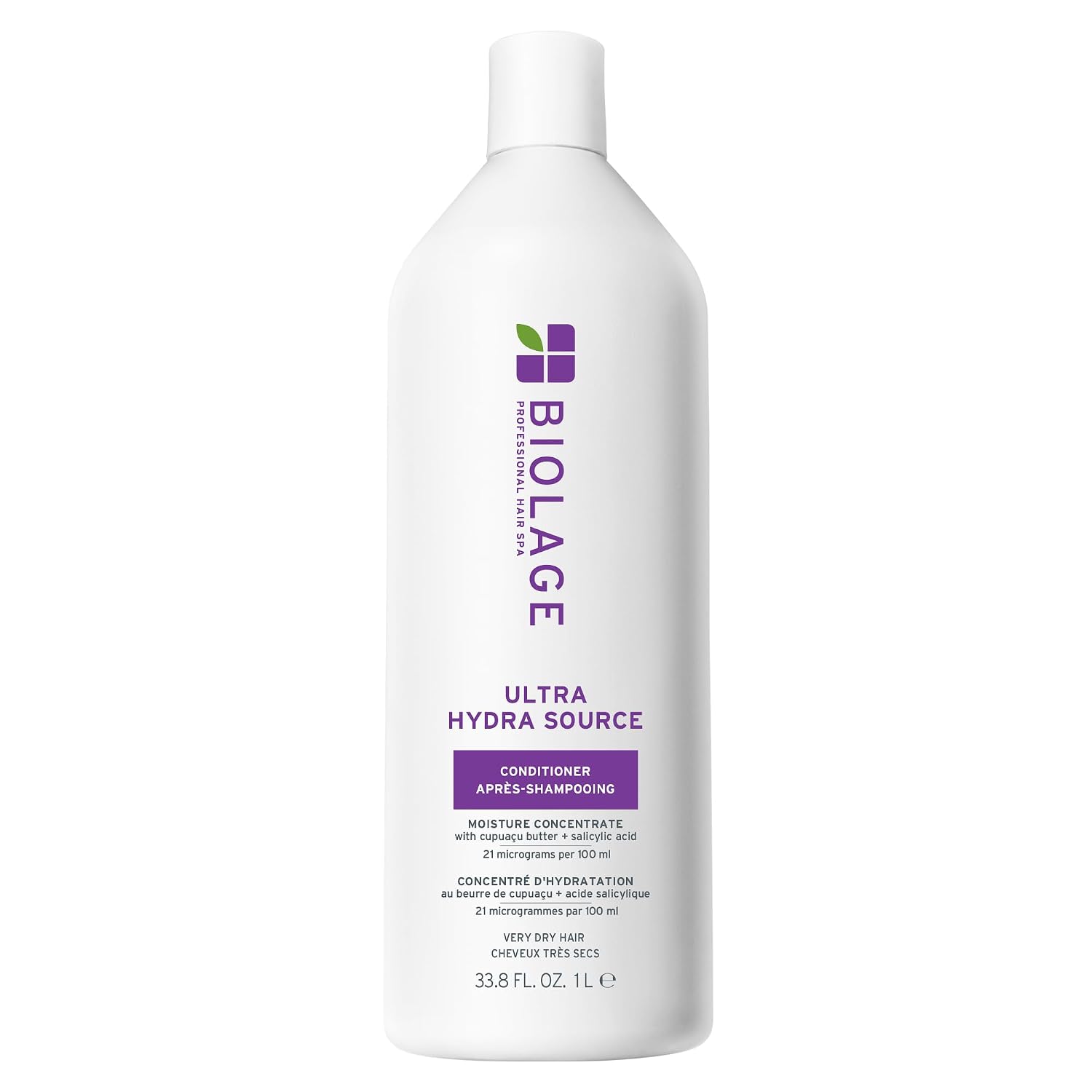 Biolage Ultra Hydra Source Conditioner - Intensely Moisturizes And Conditions, Prevents Frizz And Flyaways, For Very Dry, Thick, Coarse Hair, Infused With Micro-Dosed Cupuaçu Butter & Salicylic Acid