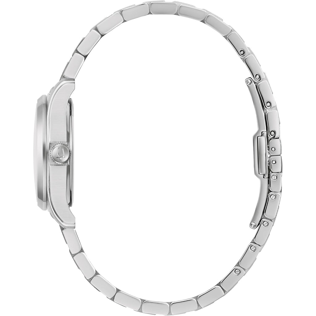 Bulova Ladies Classic Mini Wilton 3-Hand Quartz Silver Stainless Steel Watch, Day Date, 29Mm