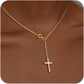 Mothers Day Gifts for Mom Infinity Cross Necklace for Women, 14K Gold Plated Necklace Unique Trendy Cross Pendant Jewelry, Non Tarnish & Waterproof Christian Jewelry - First Communion Confirmation Easter Gifts