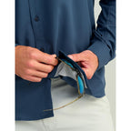 Huk Men'S Tide Point Solid Long Sleeve Button Down Shirt (Available In 3X-Large)