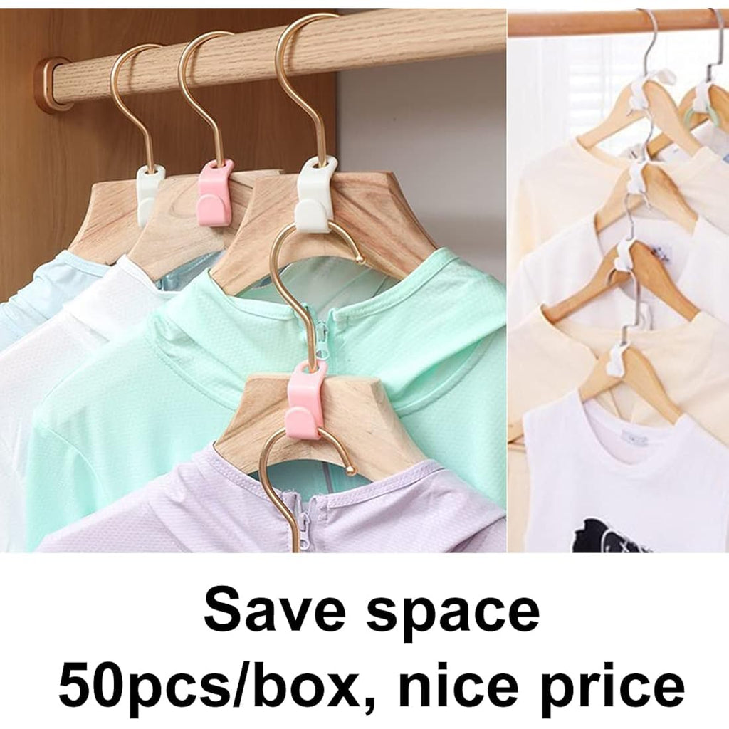 Otylzto 50Pcs(Or100) Hanger Hooks For Plastic Clips Clothes Space Saving Hangers For Clothes Closet Hangers Space Saver