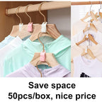 Otylzto 50Pcs(Or100) Hanger Hooks For Plastic Clips Clothes Space Saving Hangers For Clothes Closet Hangers Space Saver