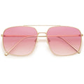 SOJOS Trendy Square Aviator Sunglasses for Women Men, Gold Frame Light Tint Gradient Shades SJ1176
