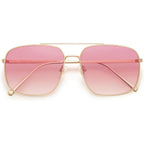 SOJOS Trendy Square Aviator Sunglasses for Women Men, Gold Frame Light Tint Gradient Shades SJ1176