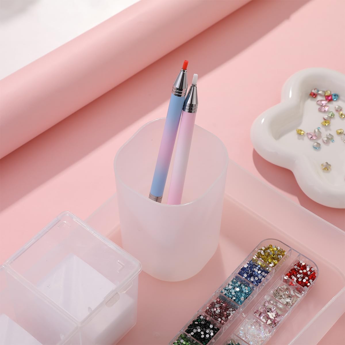 Rhinestone Picker Wax Pen, Refillable Rhinestones Applicator with 3 Additional Wax Refills, Rhinestone Picker Tools for Nail Art Design and Diamond Art Painting