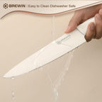 Brewin Knife set, 13 Pieces Kitchen Knives Set with Sharpener, Anti-Rust Coating and Blade Guard, Home Essentials, Camping Essentials - Muliticolor