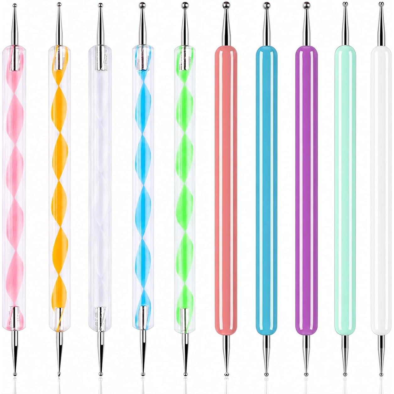 ABenkle 10Pcs Art Dotting Tools for Nail Art, Ball Tip Clay Tools Sculpting Pattern Tracing Stylus, Ball Embossing Stylu for Drawing,Painting Rocks Mandalas,Art Dot Tools