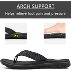 Kuailu Womens Casual Flip Flops With Comfortable Arch Support Yoga Mat Summer Beach Walking Thong Cushion Sandals Lightweight Flats Non-Slip Shoes Indoor Outdoor