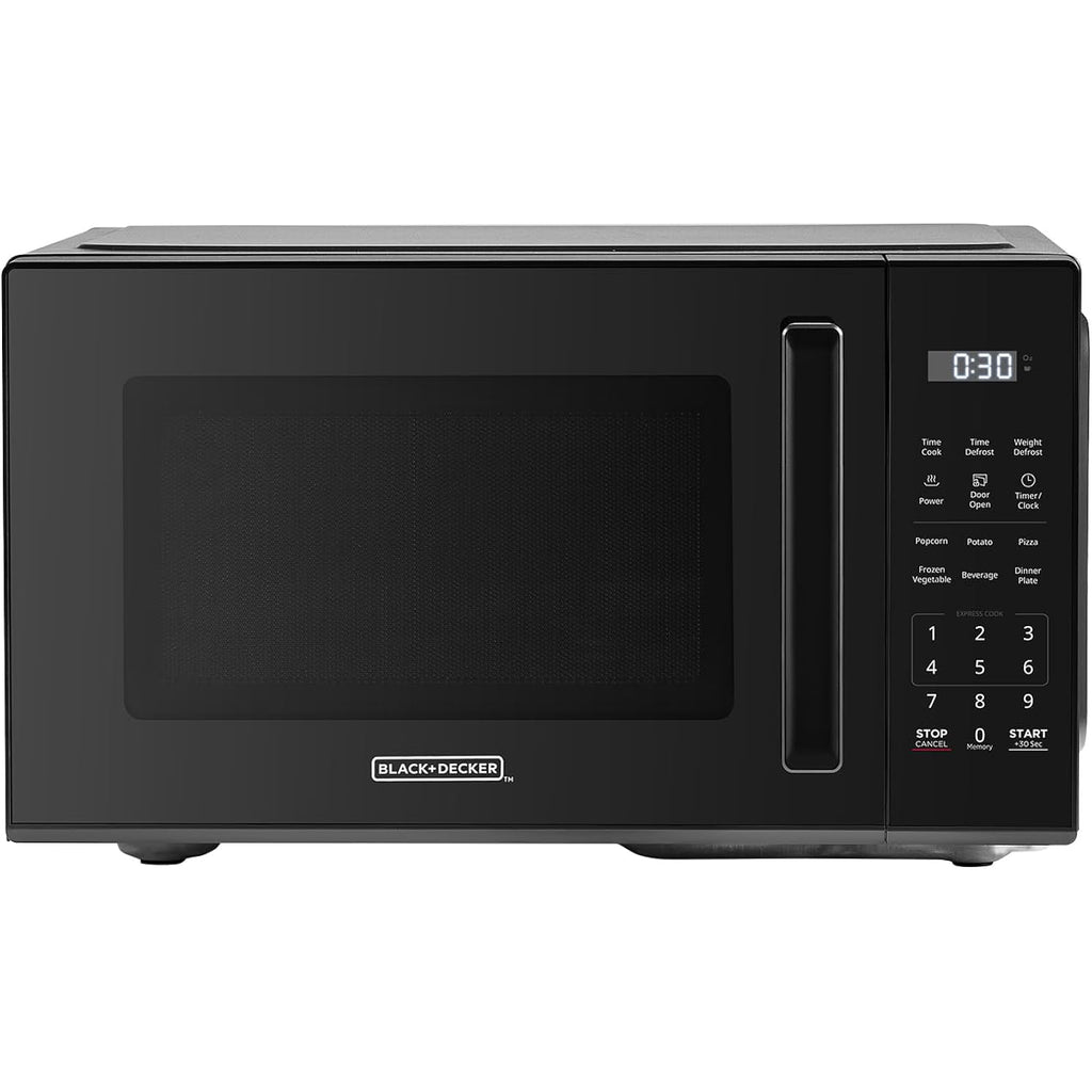 Black+Decker Em9P02P9 Countertop Microwave Oven, 0.9 Cu Ft, 900W With 6 One-Touch Presets, Express Cooking, 10 Power Levels, And Child Safety Lock, Black