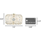 Womens Crystal Beaded Evening Bag Wedding Clutch Purse