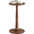 Vasagle Round Side Table, Small Drink End Table, Solid Wood Leg | Accent Nightstand, Mid-Century Modern, For Living Room Bedroom, Chestnut Walnut, Mariel Collection, Ulet293Kx01S