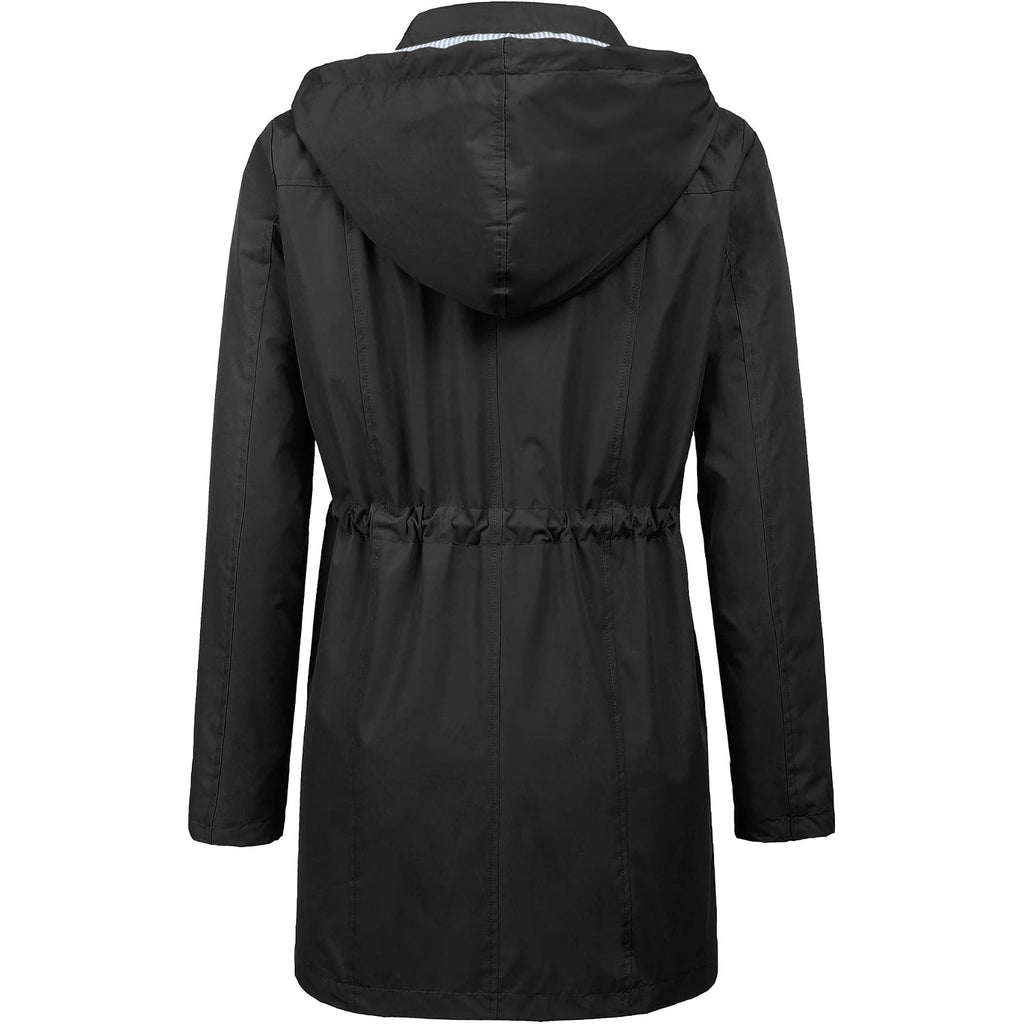 Lomon Raincoat Women Waterproof Long Hooded Trench Coats Lined Windbreaker Travel Jacket S-Xxl