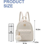 Girls Fashion Mini Backpack Purse Small Cute Plaid Leather Women Backpacks Little Bag (Ivory)