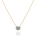 PAVOI 14K Gold Plated Crystal Solitaire 1.5 Carat (7.3mm) Cubic Zirconia Dainty Choker Necklace | Gold Necklaces for Women