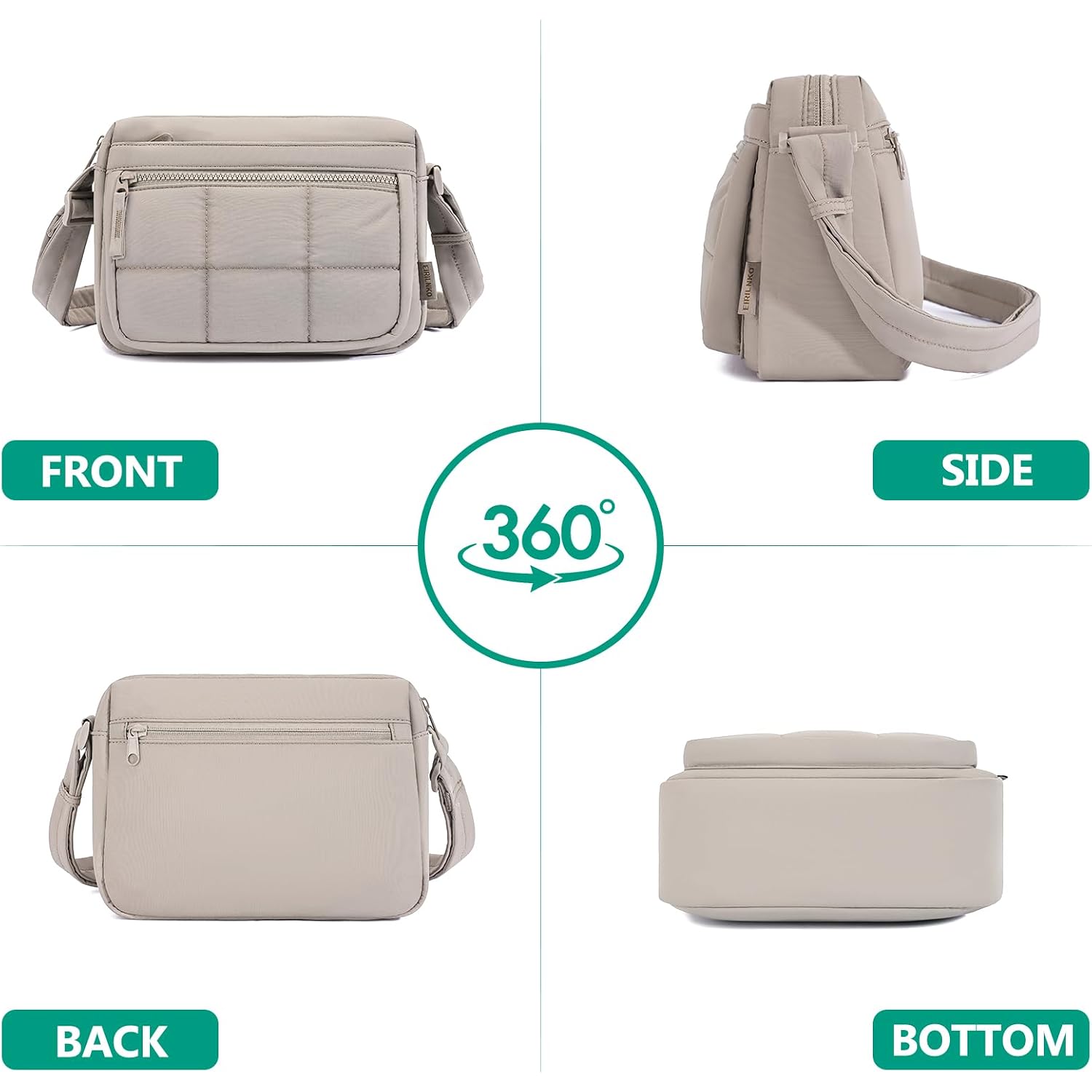 Crossbody Bags For Women,Lightweight Puffy Cross Body Purse With Adjustable Strap Small Travel Shoulder Handbag