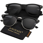 KALIYADI Polarized Sunglasses for Men and Women Semi-Rimless Frame Driving Sun glasses UV Blocking