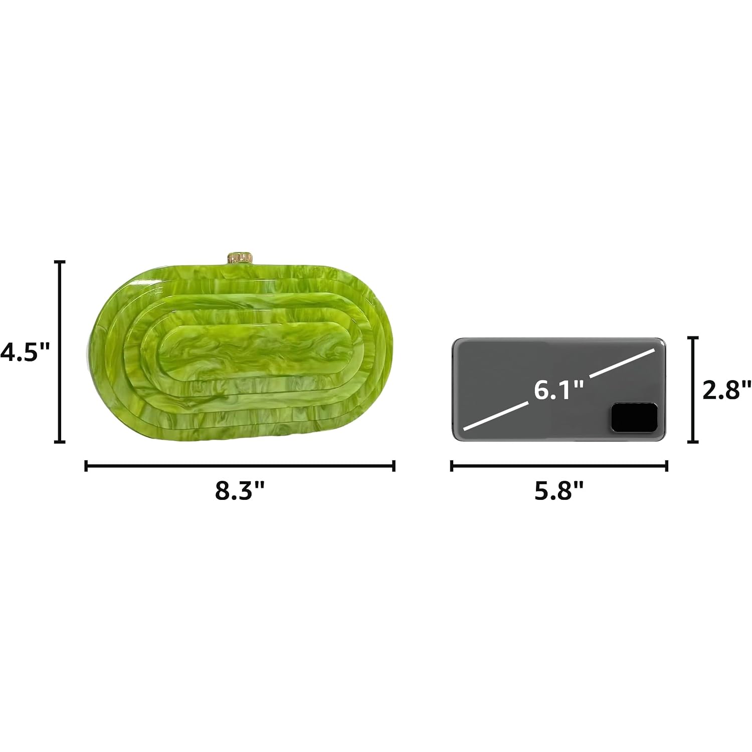Acrylic Evening Clutch Bag For Women Shell Shape Shoulder Crossbody Bag Glitter Marble Purse Handbag