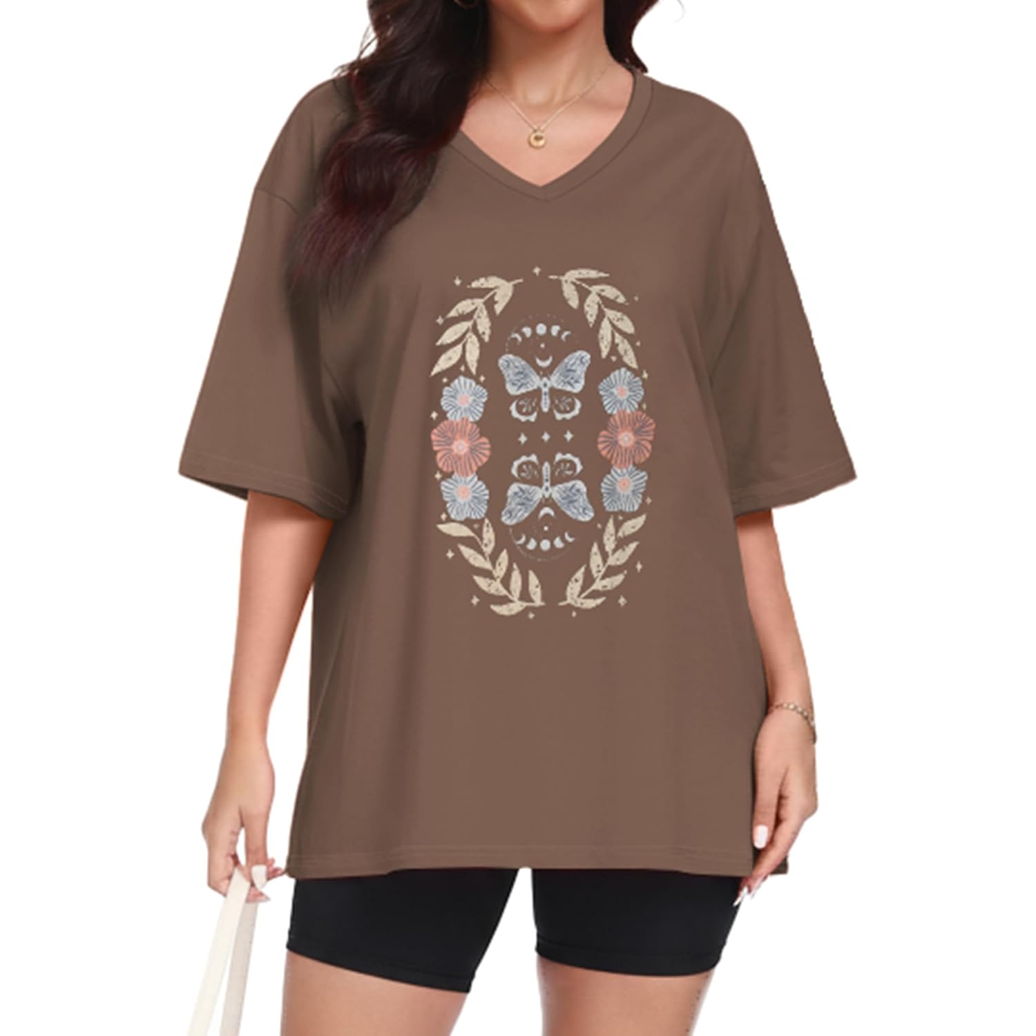 Oversized Tshirts for Women V Neck Summer Graphic Tees Casual Short Sleeve Loose Tops 2026