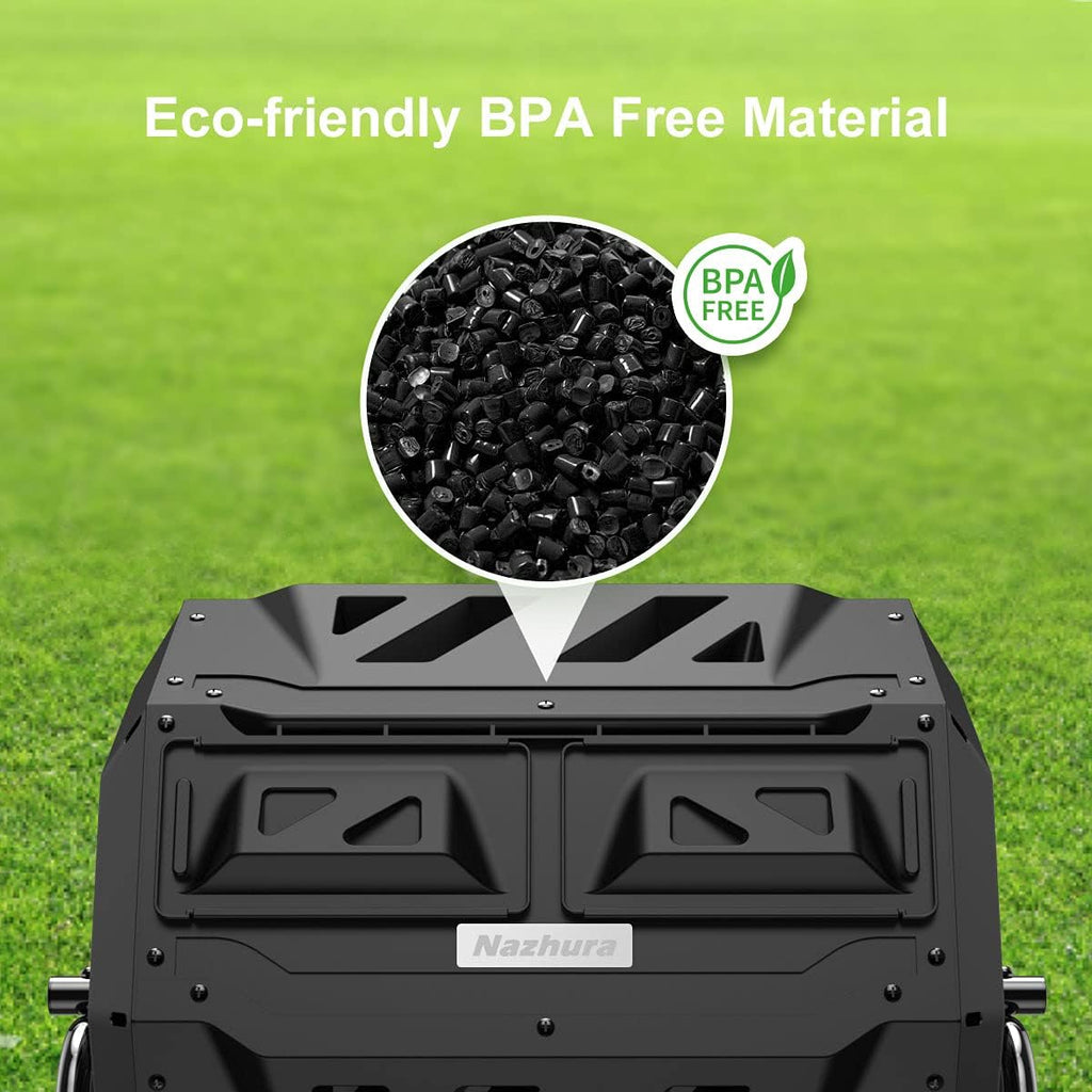 Compost Tumbler Bin Composter Dual Chamber 43 Gallon (Bundled With Pearson'S Gardening Gloves)