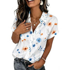 Women Blouses Short Sleeve Button Down Shirts Business Casual Dressy Work Tops Summer Spring Clothes