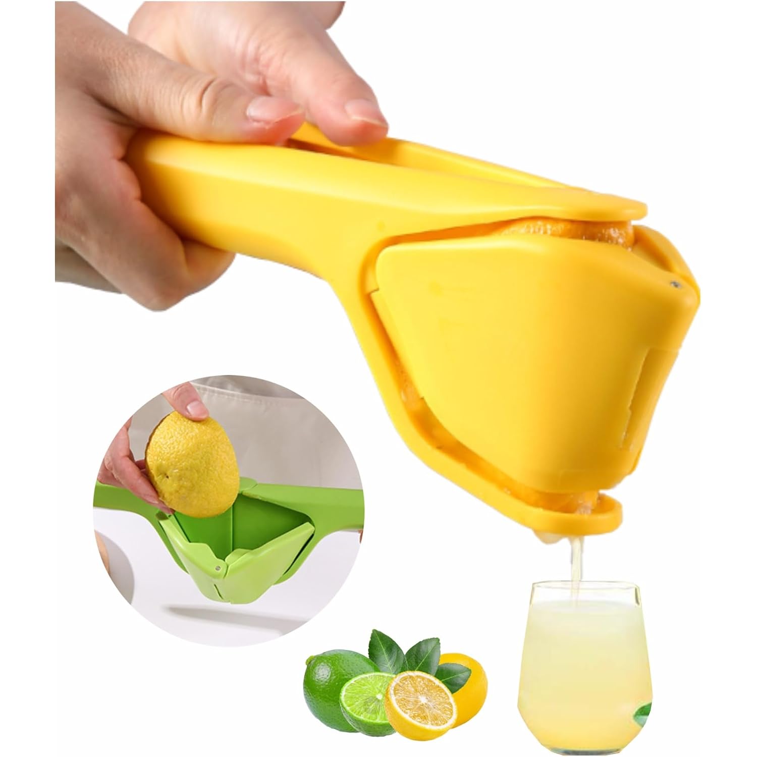 Lemon Squeezer, Effective At Squeezing Out Juice, Citrus Juicer | Easy-To-Use, Very Sturdy Lemon Juicer, Fold-Flat Easy-To-Place, Easy-To-Clean Citrus Squeezer To Squeeze Lemon, Lime, Orange