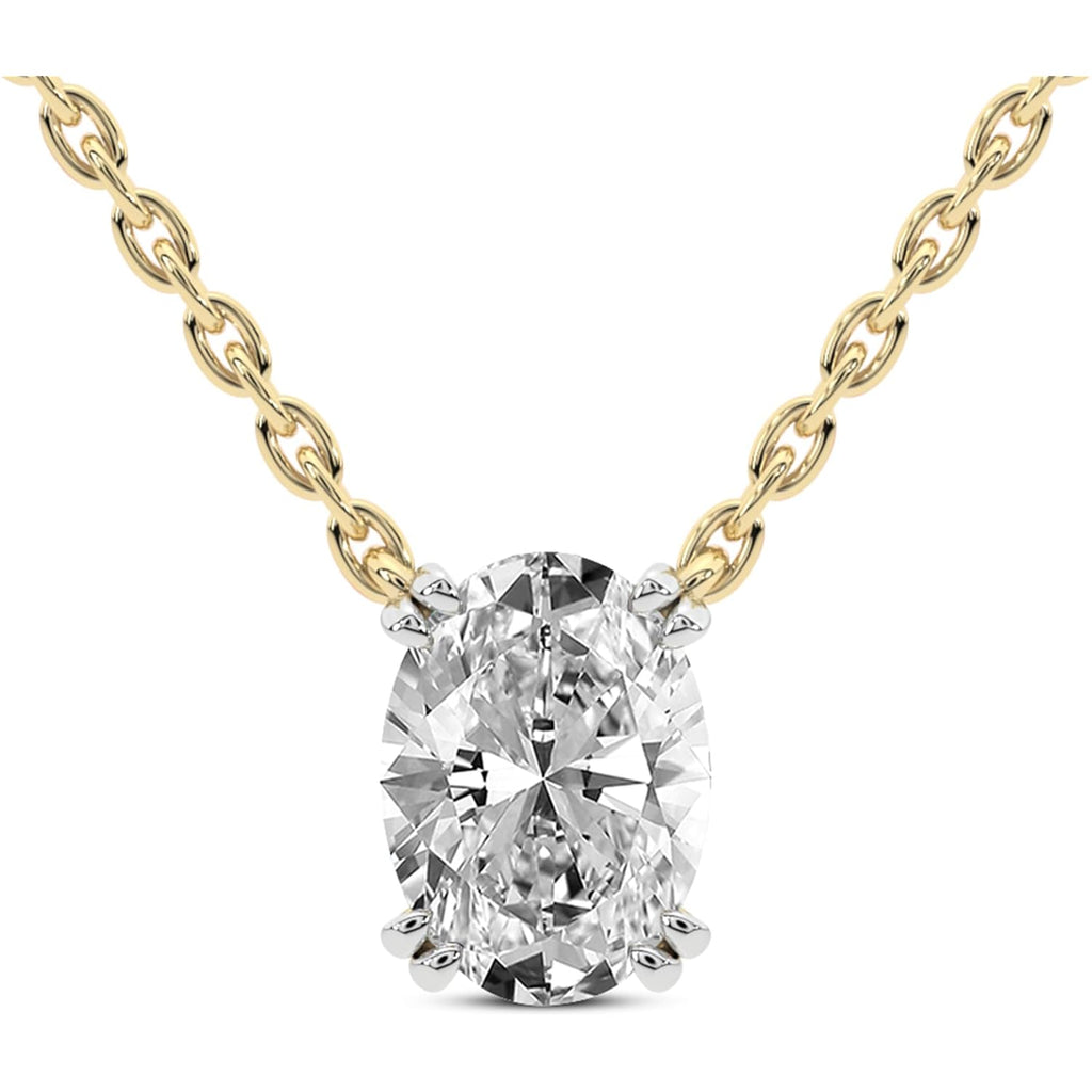 FRIENDLY DIAMONDS Lab Diamond Pendant Necklace For Women | 1 Carat - 6 Carat IGI Certified Lab Grown Diamond | Solitaire Diamond Pendant | 10K Gold - 14K Gold & Platinum FG-VS Quality Gift For Her