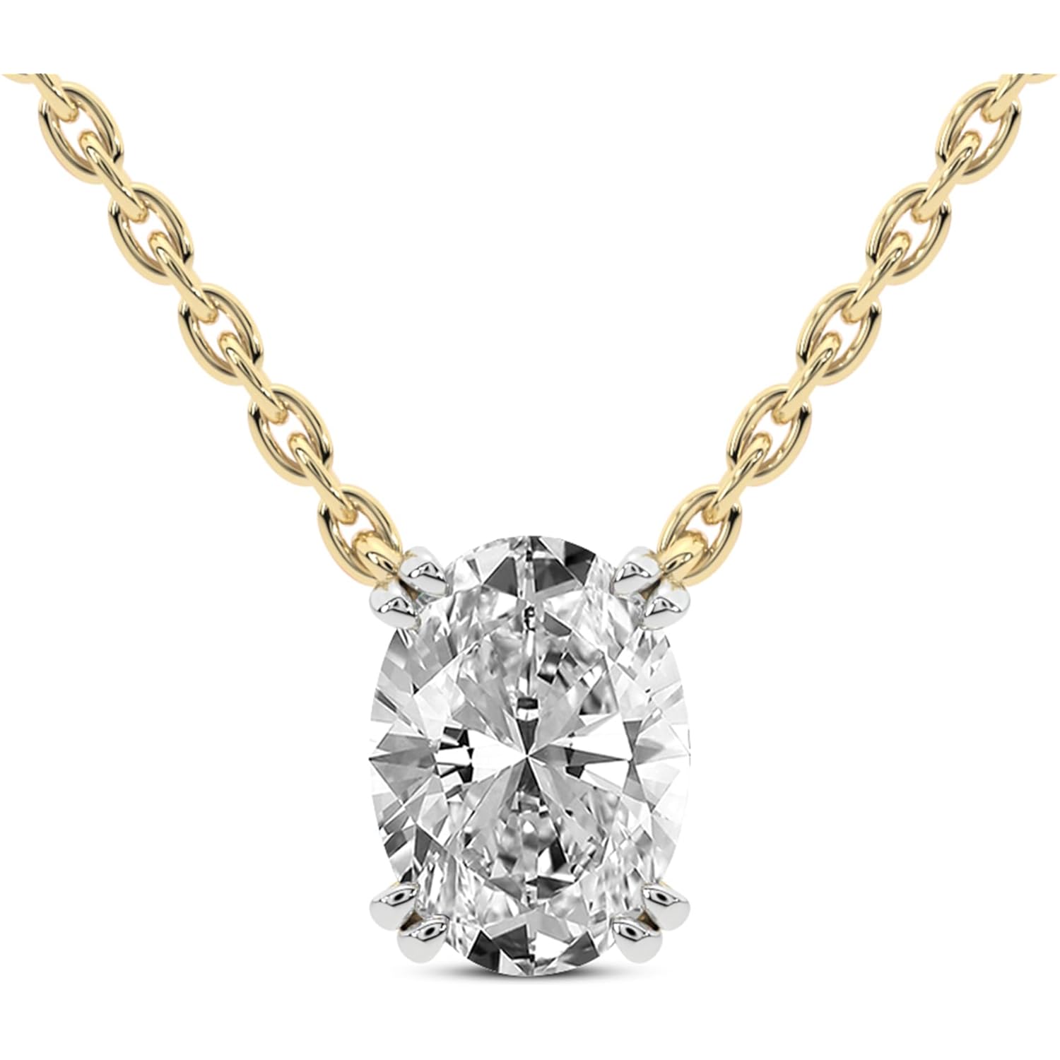 FRIENDLY DIAMONDS Lab Diamond Pendant Necklace For Women | 1 Carat - 6 Carat IGI Certified Lab Grown Diamond | Solitaire Diamond Pendant | 10K Gold - 14K Gold & Platinum FG-VS Quality Gift For Her