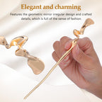 2Pcs Chinese Hair Sticks: Gold Hair Chopsticks - Geometric Metal Pins For Women Bun Maker Chignon Maker Accessories