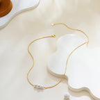 Mothers Day Gifts - 14K Gold Plated Pearl Necklaces for Women Trendy Dainty Necklace Simple Layered Gold Pearl Necklace for Women Mothers Day Wedding Birthday Gifts