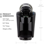 Keurig K-Compact Single-Serve K-Cup Pod Coffee Maker, with 3 Brew Sizes, Smart Start Feature, 36oz Removable Reservoir, Black