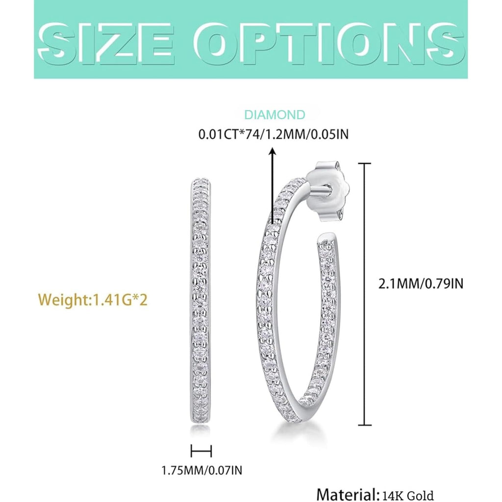 14K Gold 0.7ct Diamond Drop Earrings for Women,D-Color VVS1 Earring, Lovely Gift for Girlfriend on Birthday