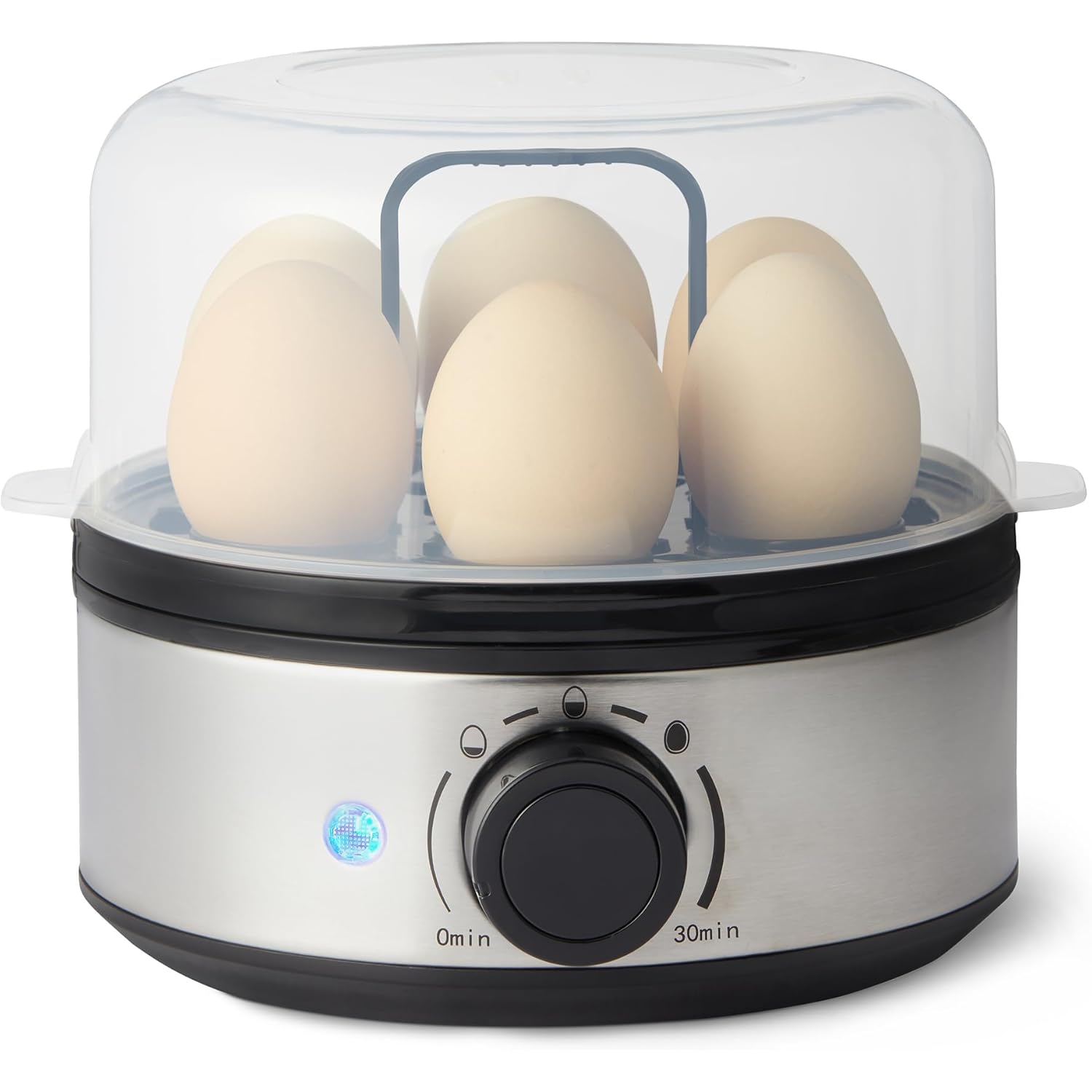 Amazon Basics Electric Egg Cooker for Hard-Boiled Eggs with Auto Shutoff, Dishwasher-Safe Parts, 7-Egg Capacity, BPA Free, Black