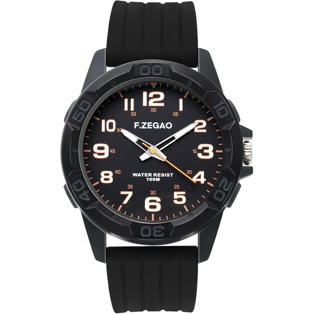 100M Waterproof Watch For Swimming, Easy Read Unisex Analog Watch, Second Hand Diver Analog Watch Men, 45Mm Diameter
