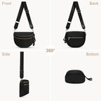 Checkered Nylon Crossbody Bag Bum Bag For Women Mom Large Checkered Fanny Packs With Adjustable Strap
