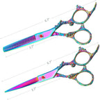Professional Hair Cutting Scissors Sets Multifunctional Thinning Scissors Straight Shears Tools Stainless Steel Salon Barber Hairdressing Scissors For Men Women Home Use