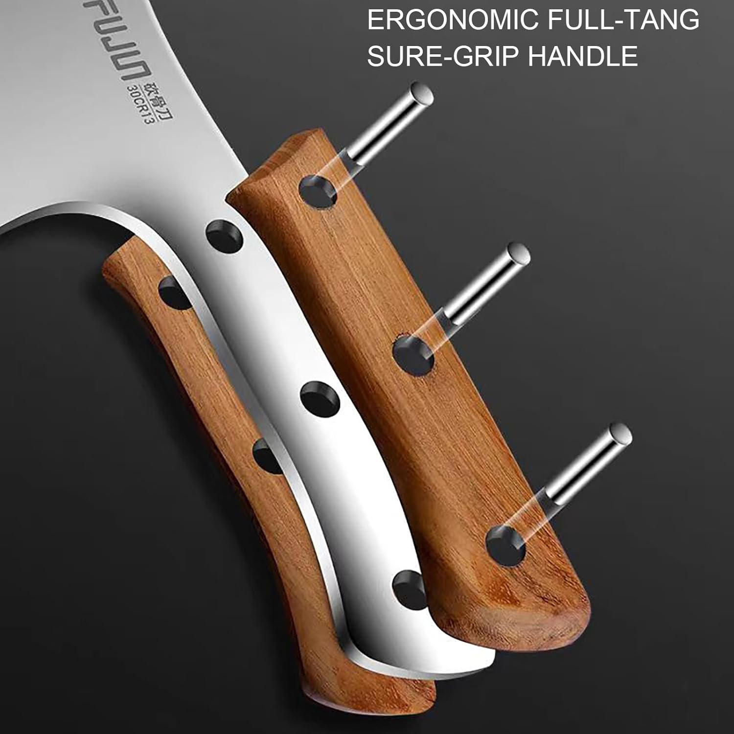 Meat Bone Cleaver Knife for Meat Cutting Handmade, Heavy Duty Butcher Axes, Hand Forged Bone Chopper, Full Tang Chopping Knife for Kitchen Outdoor BBQ Chirstmas Mother Father Gifts Idea Men