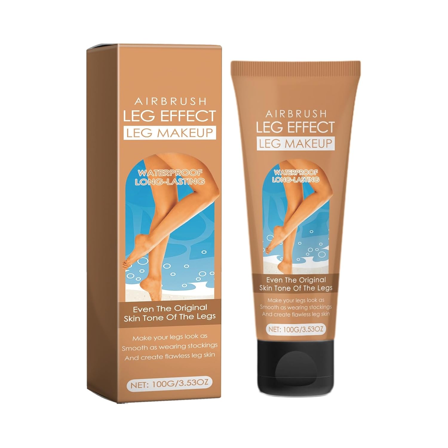 Leg Makeup Waterproof No Transfer,Flawless Looking Leg and Body Scar Cover up Makeup, Easy Application for All Skin Tones. (2# Medium Golw)