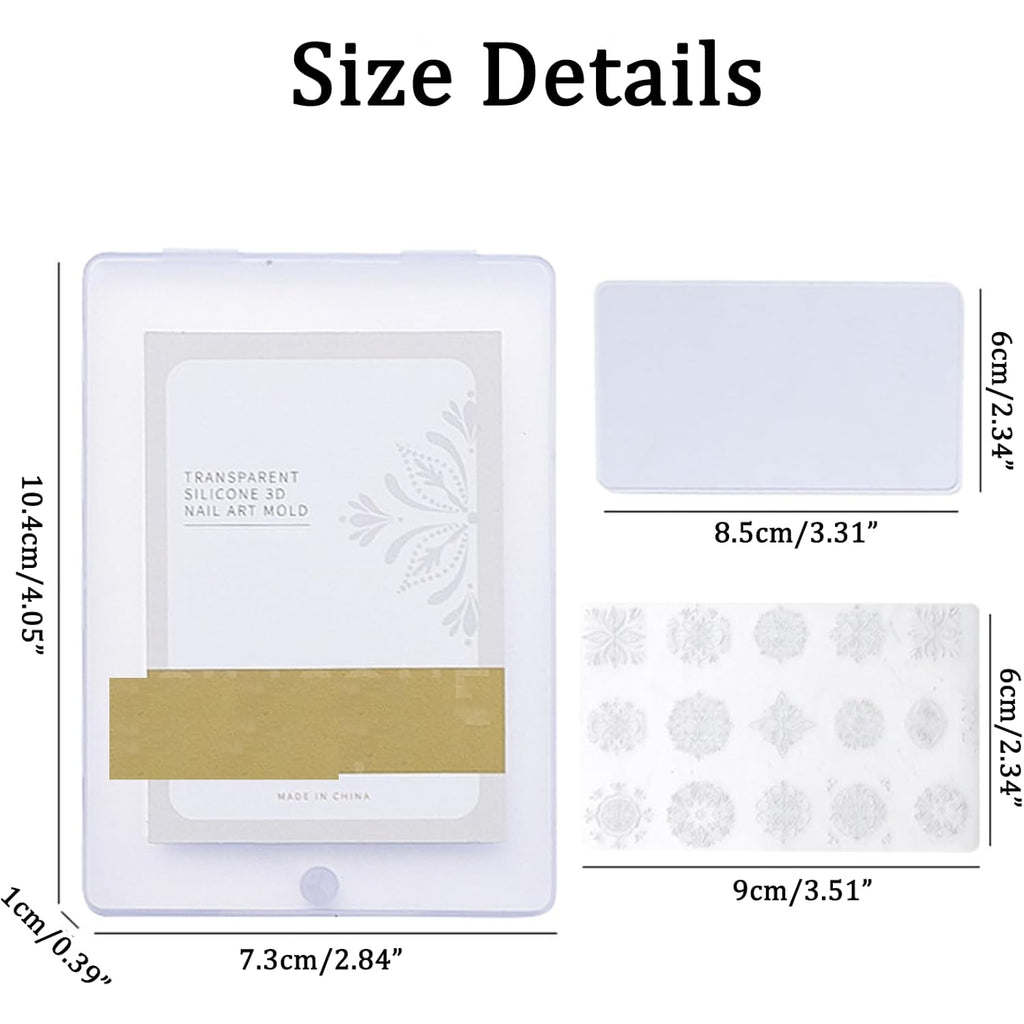 Nail Art Silicone Mold, Nail Decoration Silicone Mould, 3D Nail Art Carving Mold Templates for Precise Embossed Pattern, Nail Tools Nail Charms for Acrylic Nail DIY Craft (Rabbit)