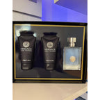 Versace Pour Homme for Men - 3 Pc Gift Set: 1.7oz EDT Spray, Hair and Body Shampoo, After Shave Balm