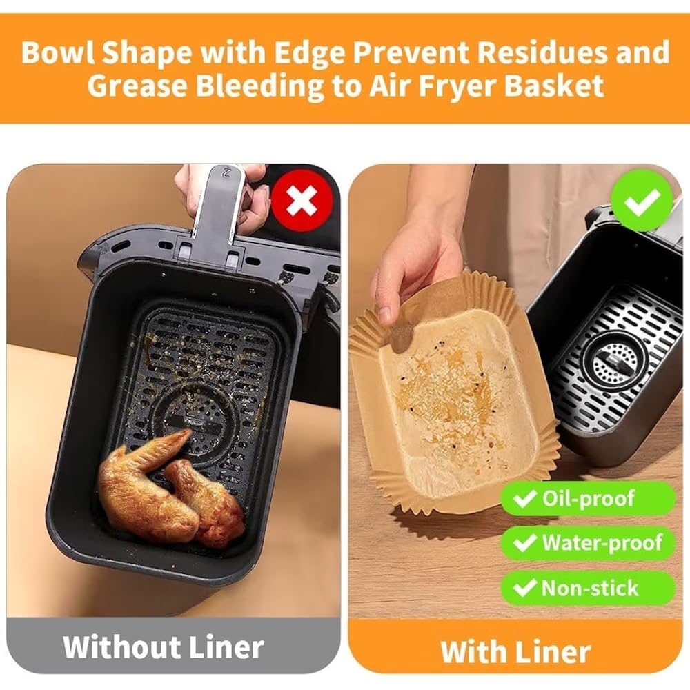 Air Fryer Liners Disposable For Ninja Airfryer: 125Pcs 8.7X5.5" Rectangle Parchment Paper For Air Fryer Dual Basket Ninja Dz201 Dz401 Foodi 8Qt And Above Air Fryer Liner Accessories