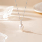 EAMTI Pearl Necklaces for Women Trendy 925 Sterling Silver Freshwater Cultured Single Pearl Necklace Dainty Pendant Necklace