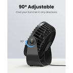 Gaiatop Usb Desk Fan, 3 Speeds Strong Airflow, 5.5 Inch Portable 90° Rotate Quiet Cooling, Small Personal Table Fans For Bedroom Home Office Travel Black