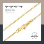KEZEF 18K Gold Plated 925 Sterling Silver Box Chain Necklace for Women, 1mm Thin & Sturdy Italian Chain Necklace, Rose Gold & Silver Available, 15/16/18/20/22/24/30 Inch