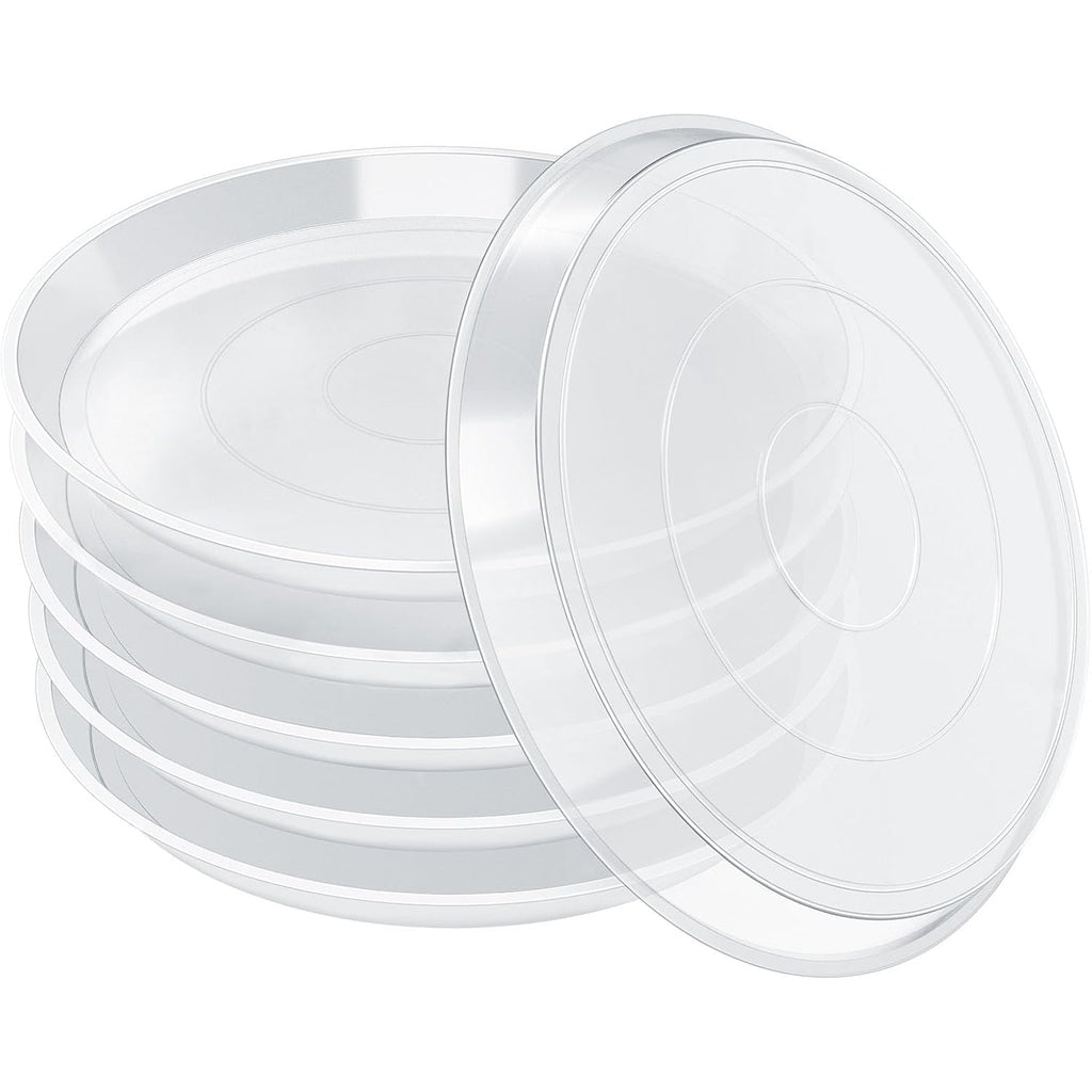 Fuijol 6 Pack Clear Plant Saucer, Durable Plant Drip Trays Saucers For Pots, No Holes Water Catcher Trays For Indoor Outdoor Planter, Sturdy Base Plate(6", Clear)