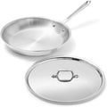 All-Clad D3® Stainless Steel 12 inch Frying Pan With Lid- Made in the USA- The Original Bonded Professional Cookware- Oven Safe & Induction Compatible