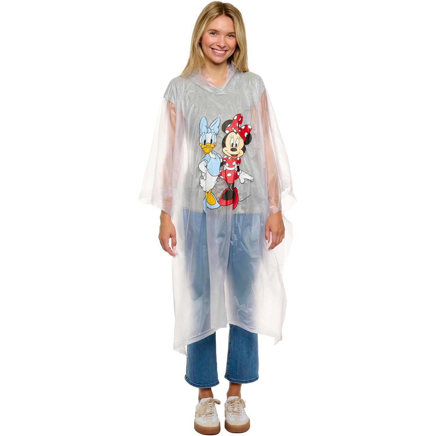 Disney Minnie Mouse Mickey Mouse Pluto Daisy Duck Rain Poncho Hoodie Unisex Adult